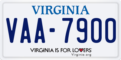 VA license plate VAA7900