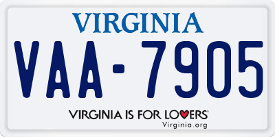 VA license plate VAA7905
