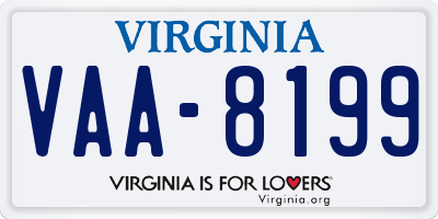 VA license plate VAA8199