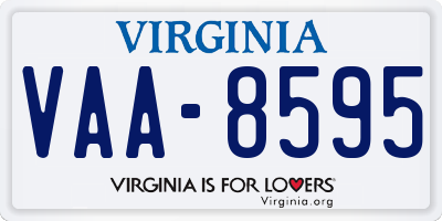 VA license plate VAA8595