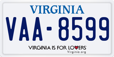 VA license plate VAA8599