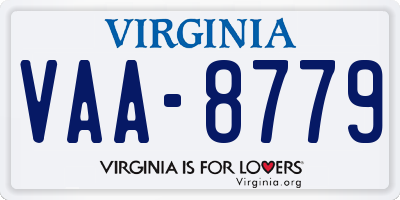 VA license plate VAA8779
