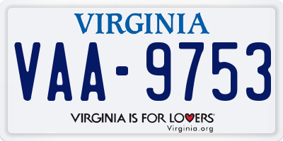VA license plate VAA9753