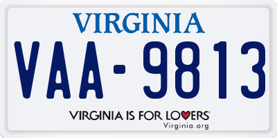 VA license plate VAA9813