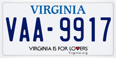 VA license plate VAA9917