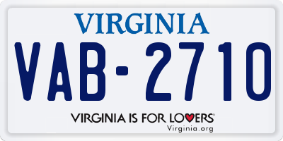 VA license plate VAB2710