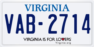 VA license plate VAB2714