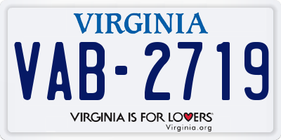 VA license plate VAB2719