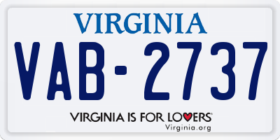 VA license plate VAB2737