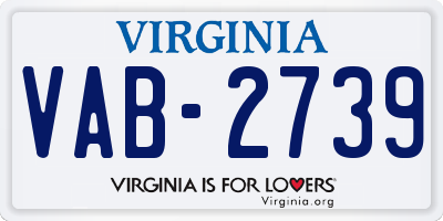 VA license plate VAB2739