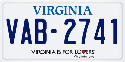 VA license plate VAB2741