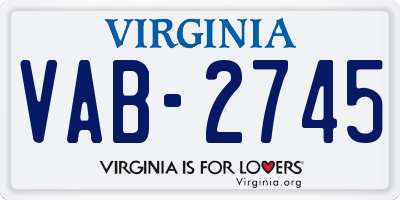 VA license plate VAB2745