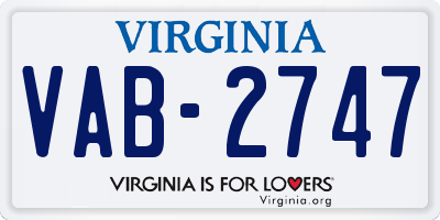 VA license plate VAB2747