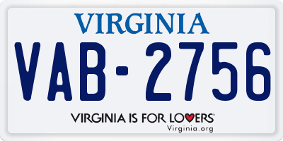 VA license plate VAB2756