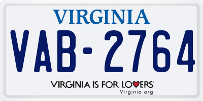VA license plate VAB2764