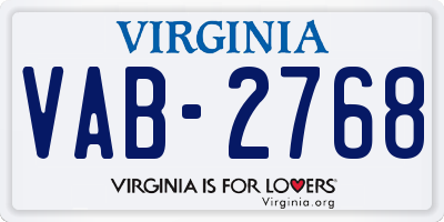 VA license plate VAB2768