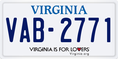 VA license plate VAB2771