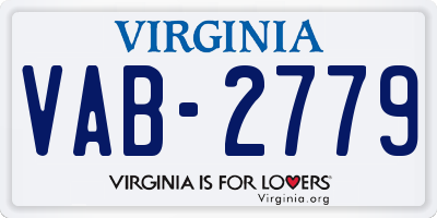 VA license plate VAB2779