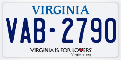 VA license plate VAB2790