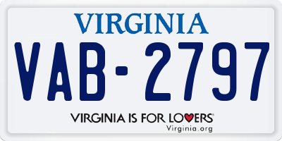 VA license plate VAB2797