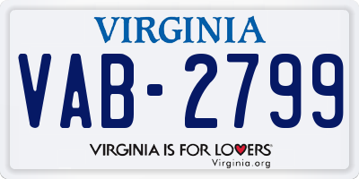 VA license plate VAB2799