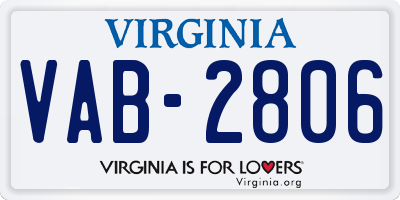 VA license plate VAB2806