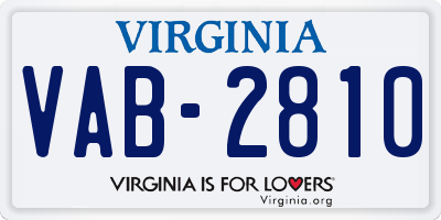 VA license plate VAB2810