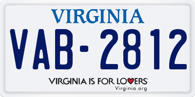VA license plate VAB2812