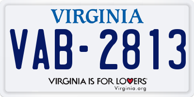 VA license plate VAB2813