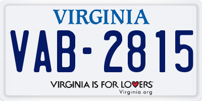 VA license plate VAB2815