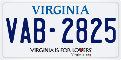 VA license plate VAB2825
