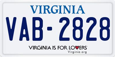 VA license plate VAB2828