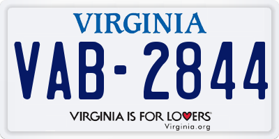 VA license plate VAB2844