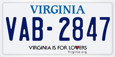 VA license plate VAB2847