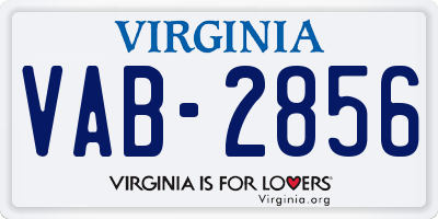 VA license plate VAB2856