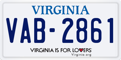VA license plate VAB2861