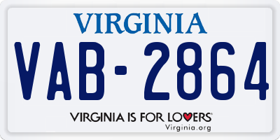 VA license plate VAB2864