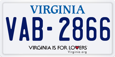 VA license plate VAB2866