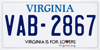 VA license plate VAB2867