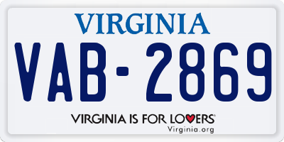 VA license plate VAB2869