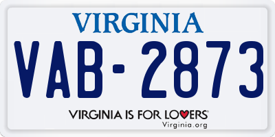 VA license plate VAB2873