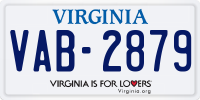 VA license plate VAB2879