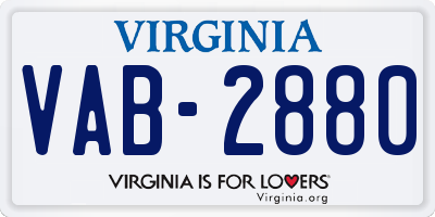VA license plate VAB2880