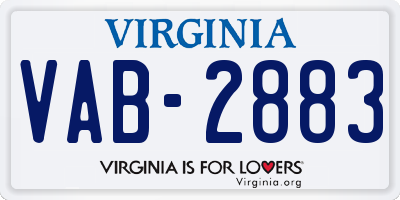 VA license plate VAB2883