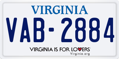 VA license plate VAB2884