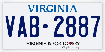 VA license plate VAB2887