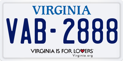 VA license plate VAB2888