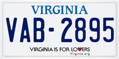 VA license plate VAB2895
