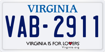 VA license plate VAB2911