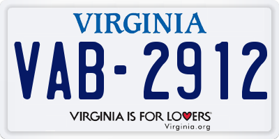VA license plate VAB2912